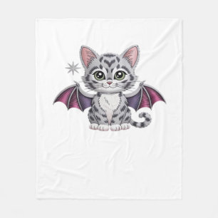 embroidered cat bat Classic T-Shirt Fleece Blanket