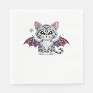 embroidered cat bat Classic T-Shirt Napkin