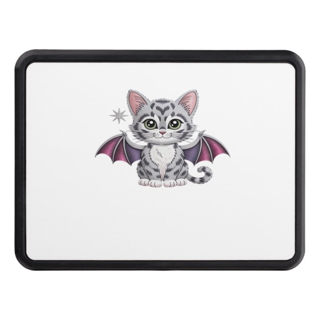 embroidered cat bat Classic T-Shirt Trailer Hitch Cover (Front)