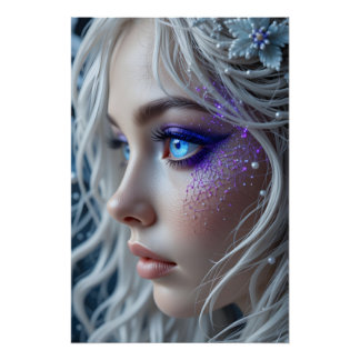 Embroidered Celestial Portrait Poster