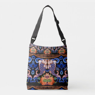 Embroidered Chinese Fish Design Crossbody Bag
