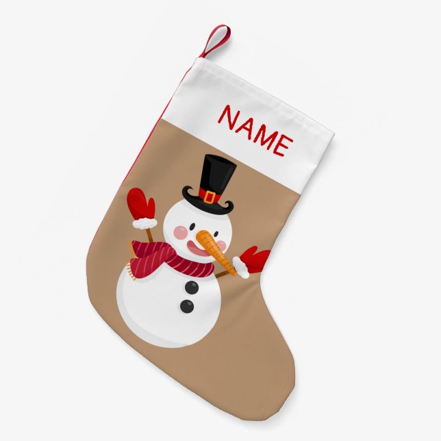 Embroidered Christmas Stocking With custom Name (Front (Hanging))