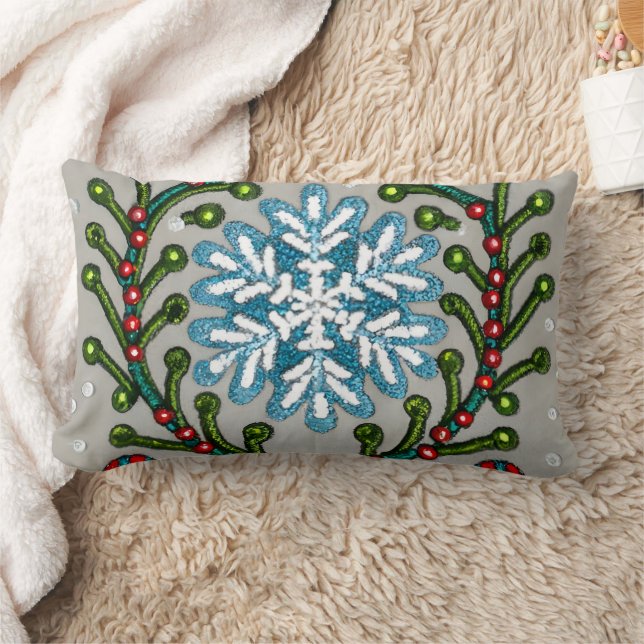 Embroidered Christmas Throw Pillow Design (Blanket)