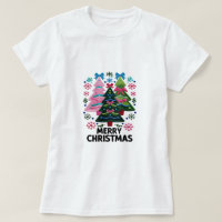 Embroidered Christmas Trees – Pastel Merry Christm