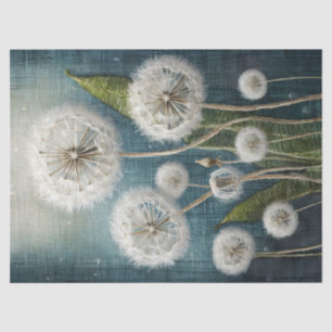 Embroidered Dandelions, Puffy and Magical  Tissue Paper
