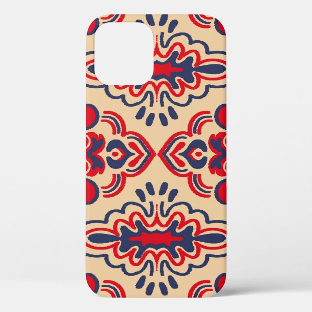 Embroidered Elegance: Ikat Fabric Pattern Case-Mate iPhone Case (Back)