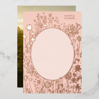 Embroidered Floral Blank Blush Gold