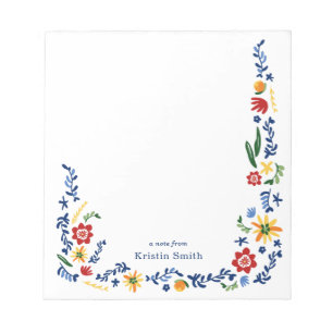 Embroidered Florals Notepad
