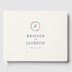 Embroidered Florals Wedding Guest Book
