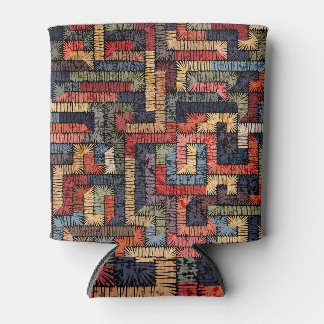 Embroidered geometric, ethnic texture can cooler (Front)