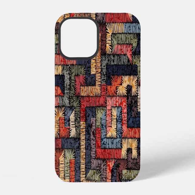 Embroidered geometric, ethnic texture iPhone case (Back)