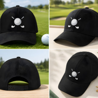 Embroidered Golf Ball & Clubs Custom Hat Golf Love