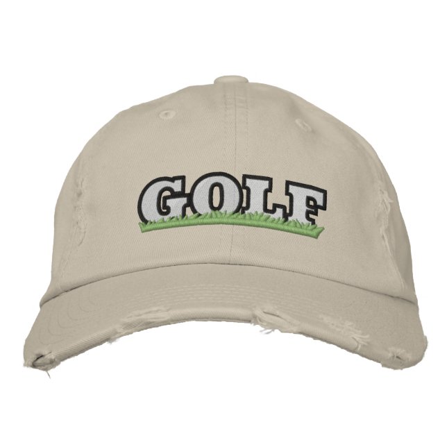 Embroidered GOLF Distressed Hat (Front)