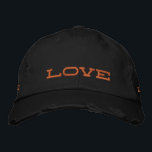 Embroidered Hat<br><div class="desc">"LOVE",  District Threads Distressed Chino Twill Cap</div>