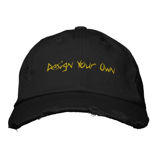 Embroidered Hat Black Colour Sports Baseball Cap (Front)