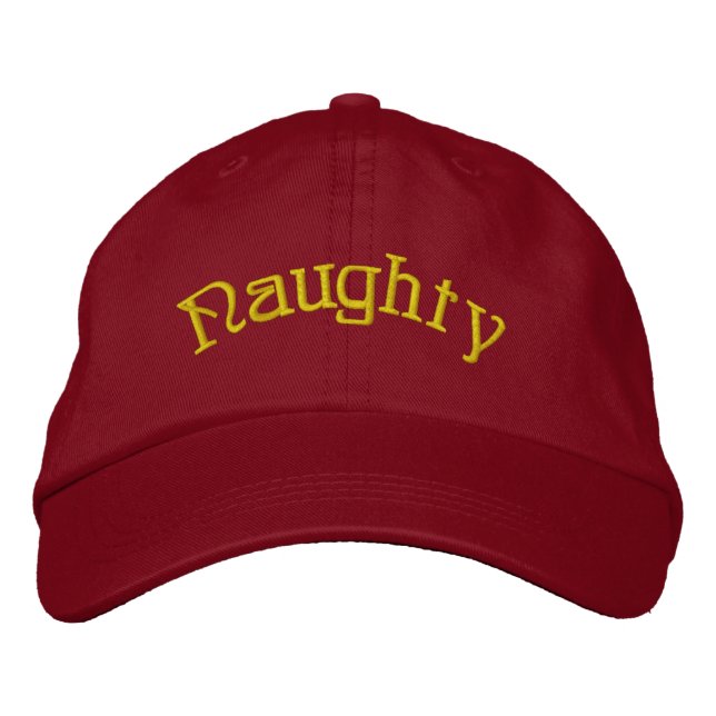 Embroidered Hat - Personalized Naughty Christmas (Front)