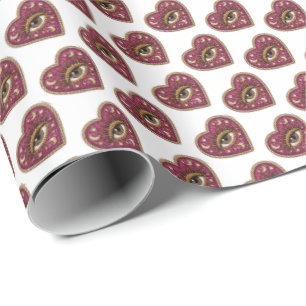 Embroidered Heart  Wrapping Paper