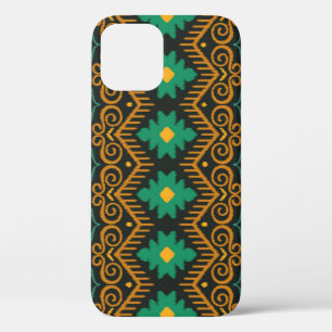 Embroidered Ikat Fabric Ethnic Design iPhone 12 Case
