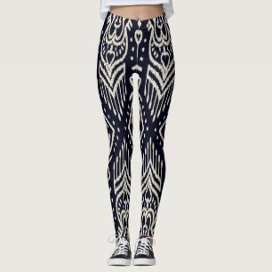 Embroidered Ikat Fabric: Ethnic Elegance. Leggings
