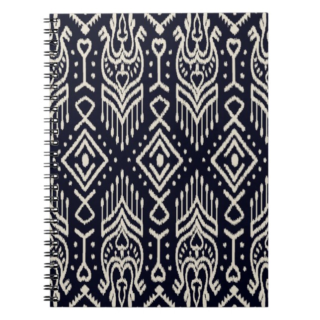 Embroidered Ikat Fabric: Ethnic Elegance. Notebook (Front)