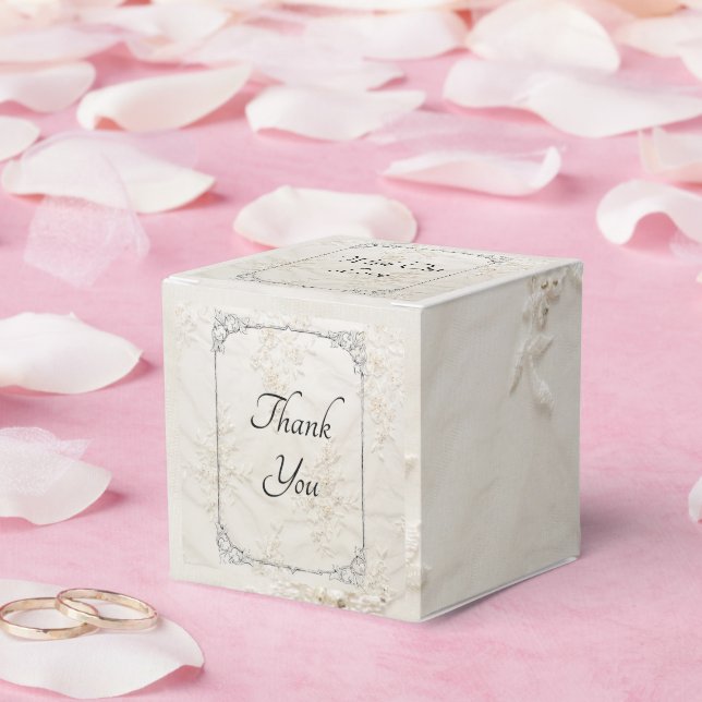 Embroidered Lace Wedding Favour Box (Wedding)