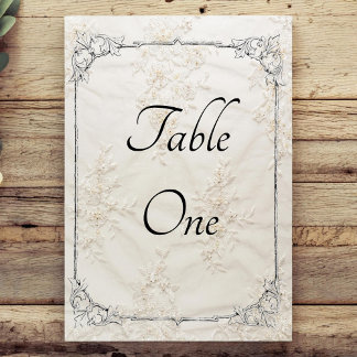 Embroidered Lace Wedding Table Numbers