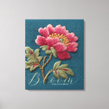 Embroidered Look Floral Bloom