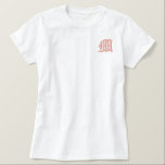 Embroidered Modern Elegant Monogram  Embroidered Shirt<br><div class="desc">Your monogram modern and elegant embroidered on your shirt. Very nice gift for birthday or mother's day.</div>