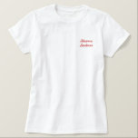 Embroidered Modern Elegant Name Shirt<br><div class="desc">Your name modern and elegant embroidered on your shirt. Very nice gift for birthday or mother's day.</div>