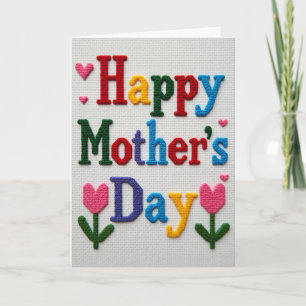 Embroidered Mothers Day Card