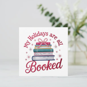 Embroidered My Holidays Are Booked Christmas Books Holiday Card