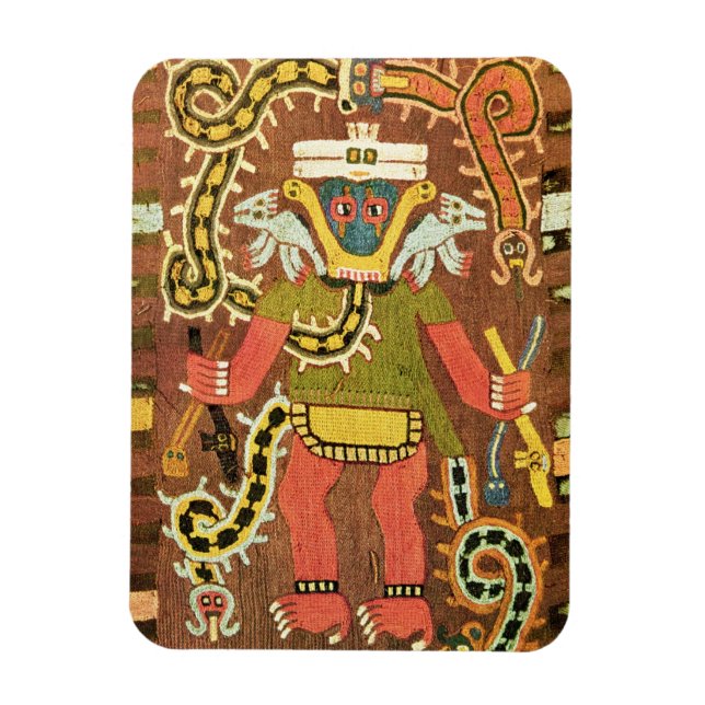 Embroidered mythological figure, Paracas Necropoli Magnet (Vertical)