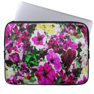 Embroidered Pansies... Laptop Sleeve