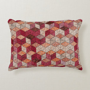 Embroidered patchwork seamless pattern. Bohemian. Accent Pillow