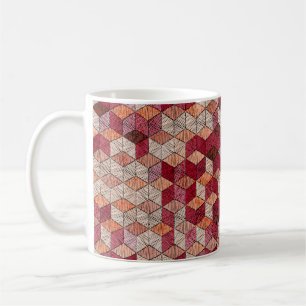 Embroidered patchwork seamless pattern. Bohemian. Coffee Mug