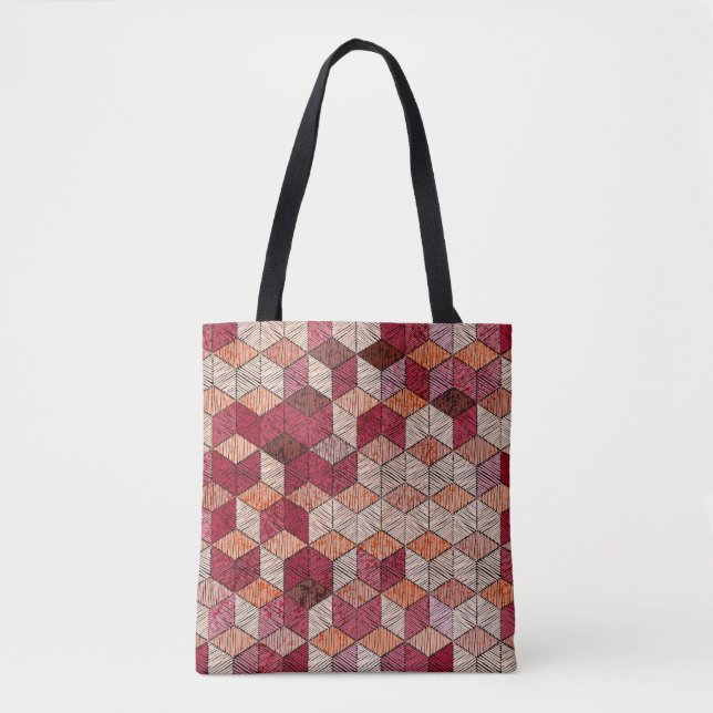 Embroidered patchwork seamless pattern. Bohemian.  Tote Bag (Front)