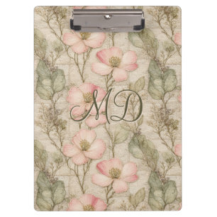 Embroidered Pattern Delicate Wildflower Meadow Clipboard