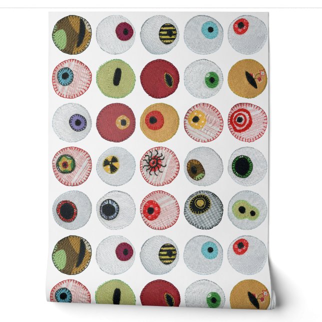 Embroidered Rainbow Eyeballs Wallpaper (Unrolling)
