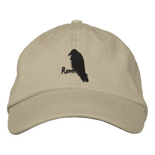 Embroidered Raven on Raven Hat