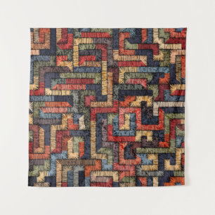 Embroidered seamless geometric pattern. Ethnic and Tapestry