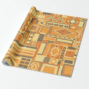 Embroidered seamless patchwork pattern. Bohemian o Wrapping Paper