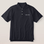 Embroidered Shirt<br><div class="desc">Classic polo shirt for the Groom is shown in navy with white embroidered letters.
Customize this item or buy as shown.</div>