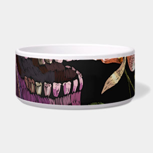 Embroidered Skull: Gothic Orchid Pattern