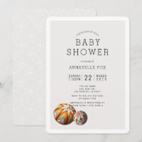 Embroidered Thread Balls Baby Shower Invitation