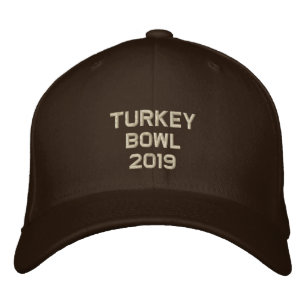 Embroidered Turkey Bowl  - Change to Current Year Embroidered Hat