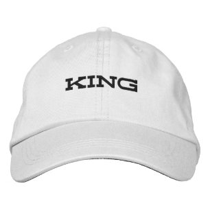 Embroidered White Colour Hats Caps King Text