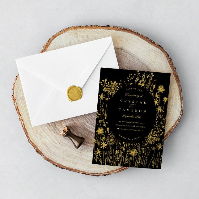 Embroidered Wildflower Field Floral Meadow Gold (Creator Uploaded)