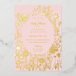 Embroidered Wildflower Floral Meadow Baby Shower 