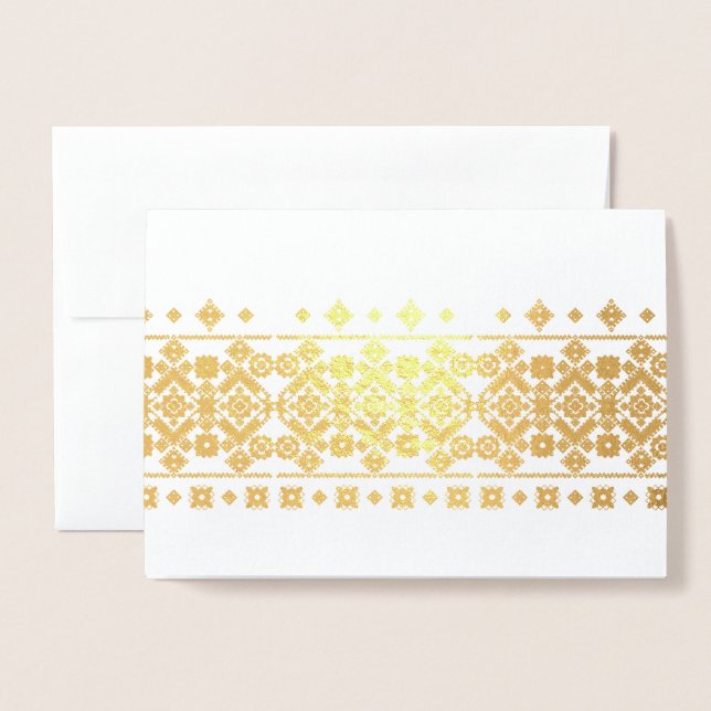 Embroidery Design Foil Card (Front With Envelope)