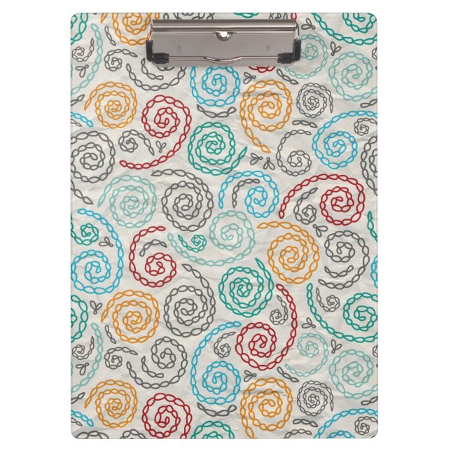 Embroidery fancy rumpled paper clipboard (Front)